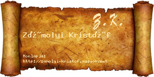 Zámolyi Kristóf névjegykártya
