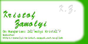 kristof zamolyi business card